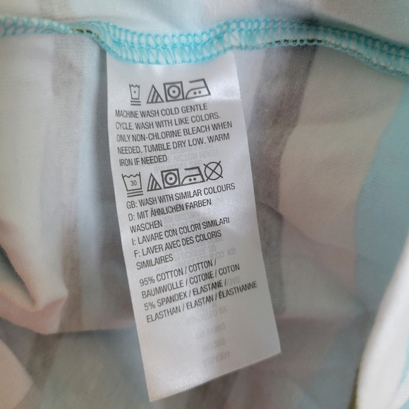 Denim & Company Women's Active Multi Colored Striped Tee Size Small - Picture 3 of 5